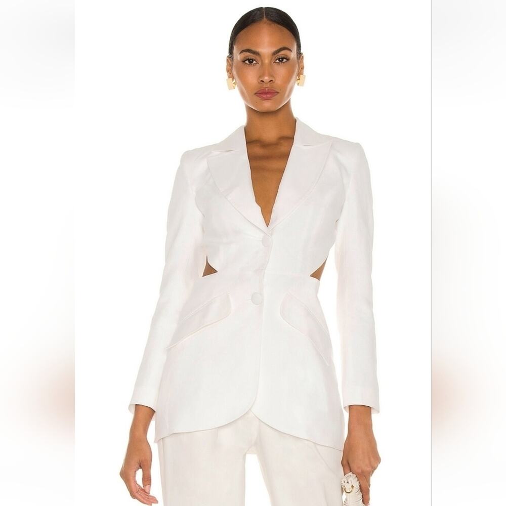 White Women's Tailored Cutout Blazer